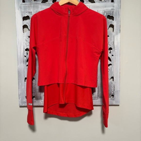 Sweaty Betty Fast Track Full Zip Through  Pentas Red Hoodie Running Jacket NWOT - Picture 5 of 12
